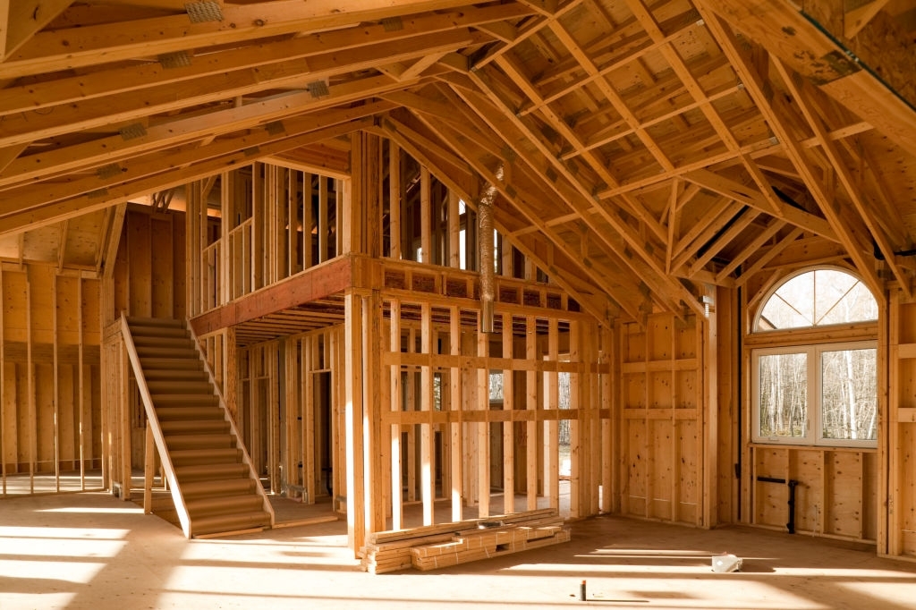 house under construction wood frame